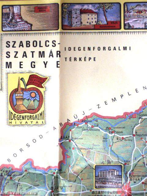 Szabolcs Szatmar Megye Idegenforgalmi Terkepe Terkep Cartographia 1975 Antikvarium Hu