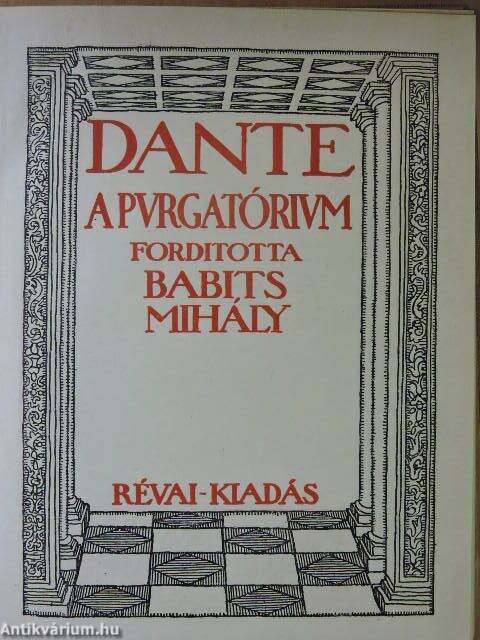 Dante Alighieri A Purgat rium R vai kiad s antikvarium.hu