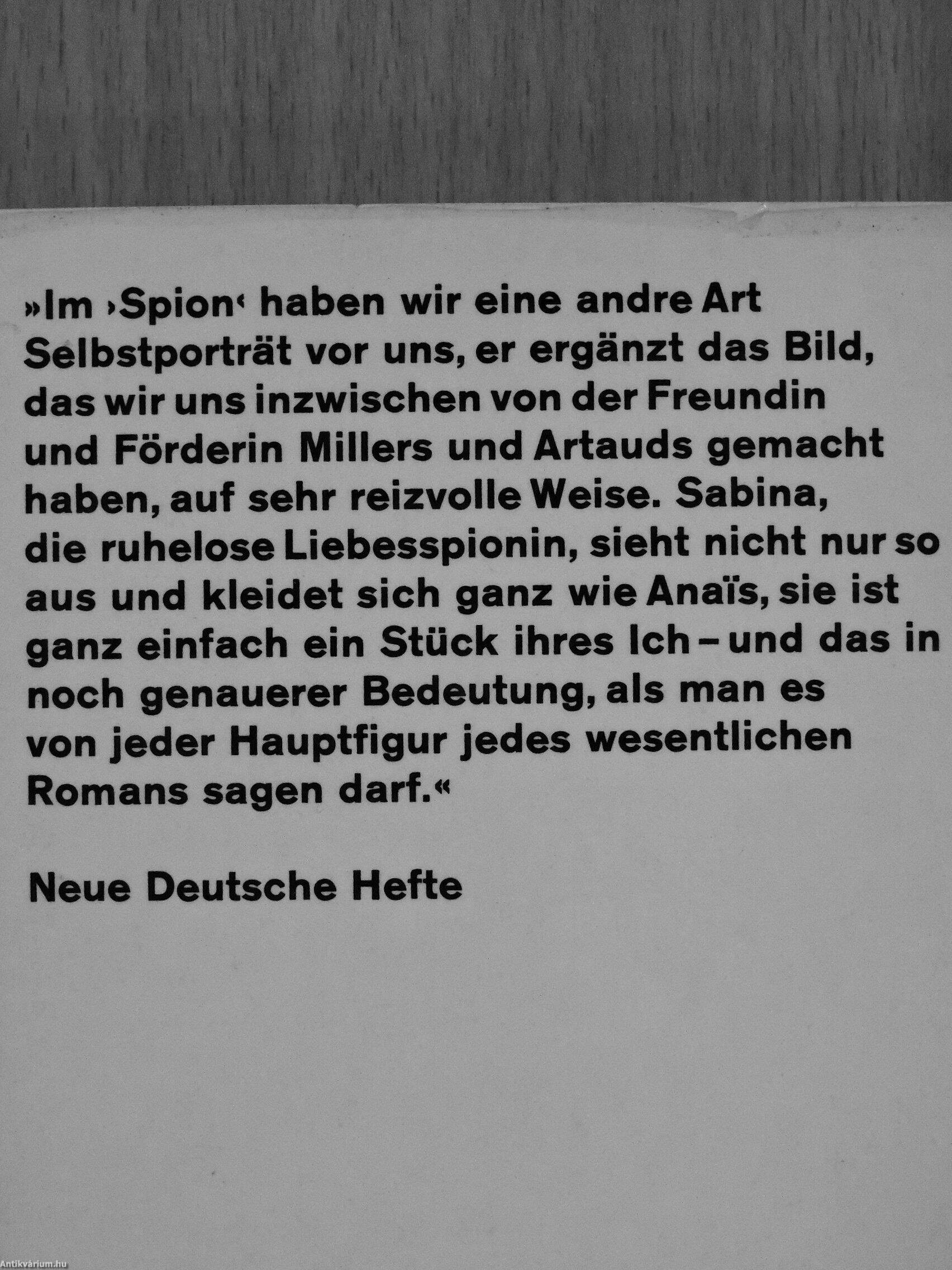 Ein Spion Im Haus Der Liebe Roman Anaïs Nin