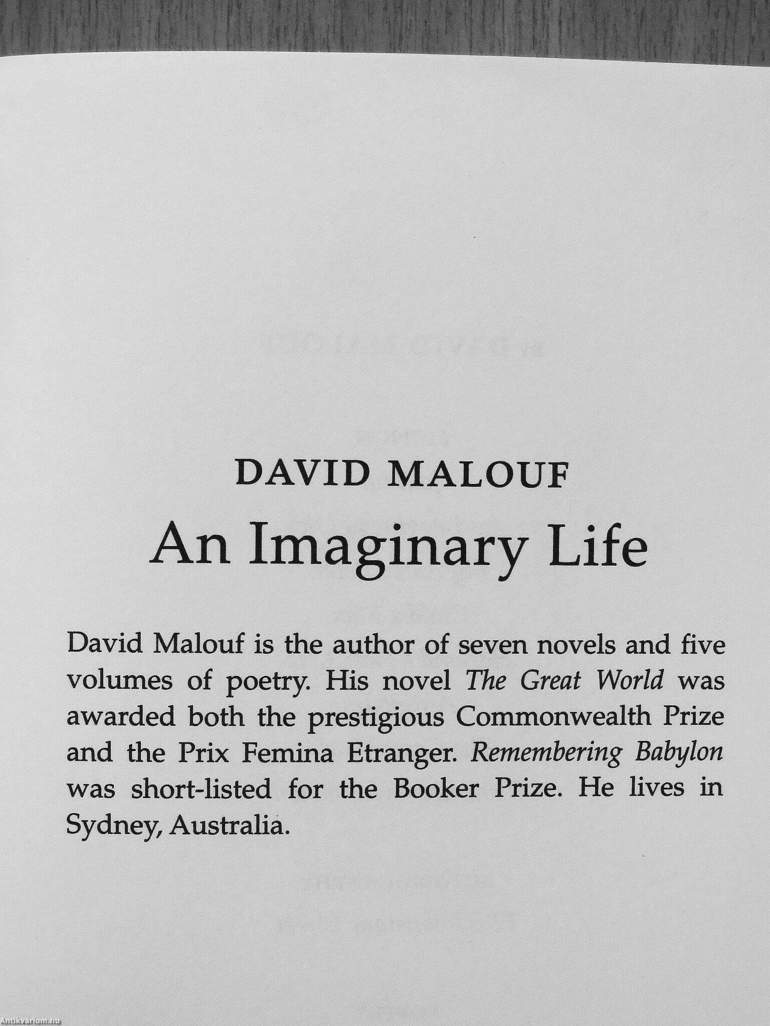 an imaginary life by david malouf