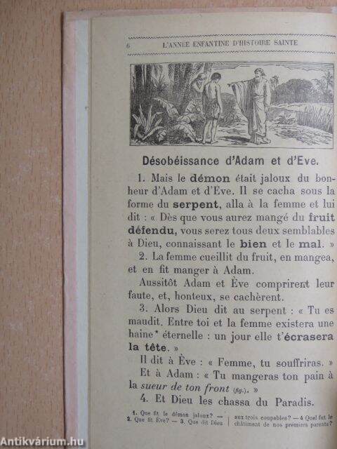 Jean Bedel L Annee Efantine D Histoire Sainte Librairie Armand Colin 1927 Antikvarium Hu