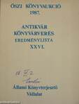 Antikvár Könyvárverés - Őszi könyvaukció 1987.