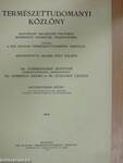 Természettudományi Közlöny 1943. január-december/Pótfüzetek a Természettudományi Közlönyhöz 1943. január-december