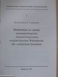 Materialien zu einem onomasiologisch-semasiologischen vergleichenden Wörterbuch der uralischen Sprachen