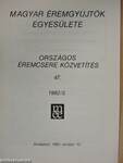 Magyar Éremgyűjtők Egyesülete Országos éremcsere közvetítés 1982/3