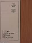 List of Liberalized Import Items 1990