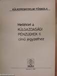 Melléklet a Külgazdasági pénzügyek II. című jegyzethez