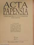 Acta Papensia 2001/1-2.