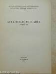 Acta Bibliothecaria Tomus III.