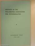 Institute of the Philadelphia Association for Psychoanalysis - Academic Year 1968-1969