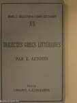 Étude Sommaire des Dialectes Grecs Littéraires