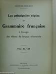 Les principales régles de Grammaire francaise á l'usage des éléves de langue allemande