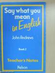 Say what you mean in English 2 - Teacher's Notes