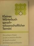 Kleines Wörterbuch sprachwissenschaftlicher Termini