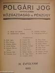 Polgári Jog 1933. (nem teljes évfolyam)/Közgazdaság és Pénzügy 1933. (nem teljes évfolyam)