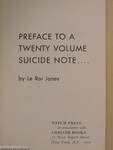 Preface to a Twenty Volume Suicide Note...