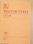 Magyar Nyelv 1982/1-4.