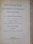 Természettudományi Közlöny 1906. január-december/Pótfüzetek a Természettudományi Közlönyhöz 1906. január-december