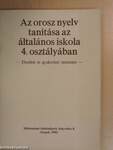 Az orosz nyelv tanítása az általános iskola 4. osztályában