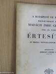 A Budapesti VII. Kerületi Magyar Királyi Állami Madách Imre Gimnázium 1934-35. tanévi értesítője az iskola fennállásának 54-ik évében