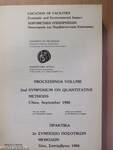 Proceedings volume 2nd symposium on quantitative methods Chios, September 1988 (dedikált péládny)