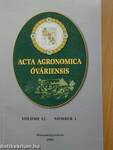 Acta Agronomica Óváriensis Volume 42. Number 1.