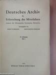 Deutsches Archiv für Erforschung des Mittelalters namens der Monumenta Germaniae Historica Heft 1.