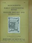 Manuscripts, Early Continental Books, English History And Literature