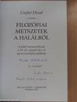 Filozófiai metszetek a halálról (dedikált példány)