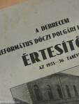 A debreceni Református Dóczi Polgári Leányiskola értesítője az 1935-36. tanévről