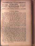 Természettudományi Közlöny 1919. január-december/Pótfüzetek a Természettudományi Közlönyhöz 1919. január-december