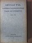 Gyulai Pál kritikai dolgozatainak újabb gyüjteménye