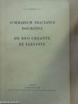 Summarium Tractatus Dogmatici de Deo Creante et Elevante