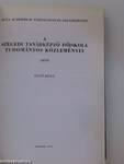 A Szegedi Tanárképző Főiskola tudományos közleményei 1970/I.