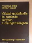 Vállalati gazdálkodás és gazdaságirányítás a mezőgazdaságban