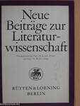 Neue Beiträge zur Literaturwissenschaft