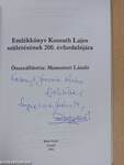 Emlékkönyv Kossuth Lajos születésének 200. évfordulójára (dedikált példány)