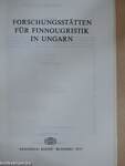 Forschungsstätten für Finnougristik in Ungarn