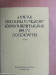A Magyar Szocialista Munkáspárt Központi Bizottságának 1989. évi jegyzőkönyvei I-II.