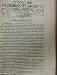 Természettudományi Közlöny 1938. január-december/Pótfüzetek a Természettudományi Közlönyhöz 1938. január-december