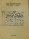 Nomenclatura sex linguarum, Latinae, Italicae, Gallicae, Bohemicae, Hungaricae et Germanicae