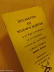 Declaration on Religious Freedom on the Right of the Person and of Communities to Social and Civil Freedom in Matters Religious