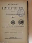 Magyarországi Rendeletek Tára 1922. I-XII.