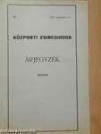 Központi Zsinegiroda - Árjegyzék 1932. augusztus