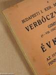 A Budapesti I. Ker. M. Kir. Állami Verbőczy István Gimnázium évkönyve az 1938-39. iskolai évről