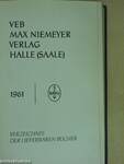 Veb Max Niemeyer Verlag Halle (Saale) 1961