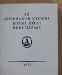 Az Athenaeum Nyomda Kozma utcai beruházása (minikönyv)