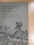 Studies in the Institutional History of Early Modern Japan