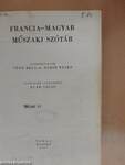 Francia-magyar/magyar-francia műszaki szótár