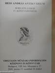 Hess András Antikvárium - Horváth Gábor 15. könyvárverése